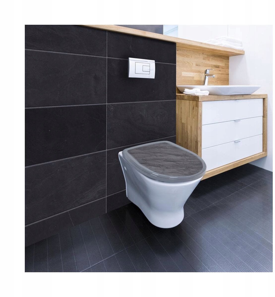 Bisk Toiletbril Foto Graniet - Makkelijk Reinigbaar