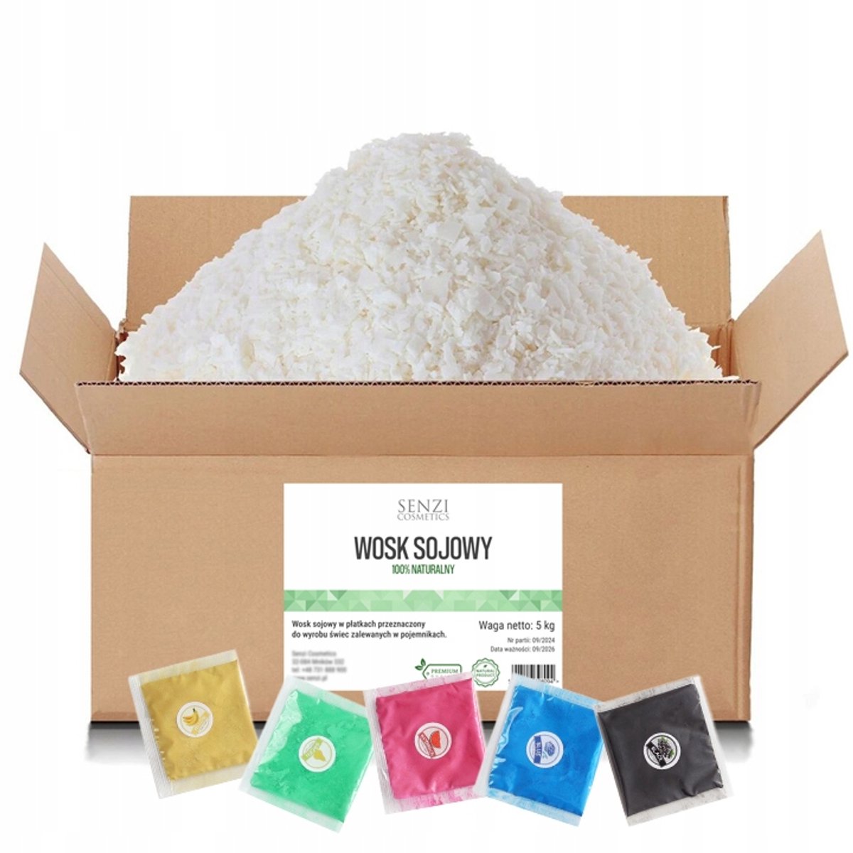 Natuurlijke Sojawas 5kg + Mika Kleurstoffen Set voor Kaarsen