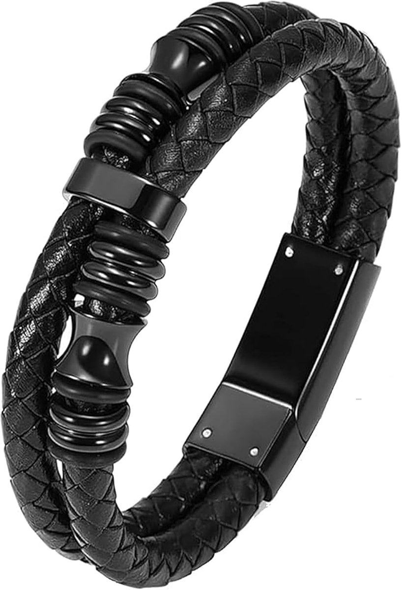 Men's Urn Bracelet, Braided Leather Memorial Pass, Ash Holder for Men and Women, Cremation Jewellery - ShopVlot