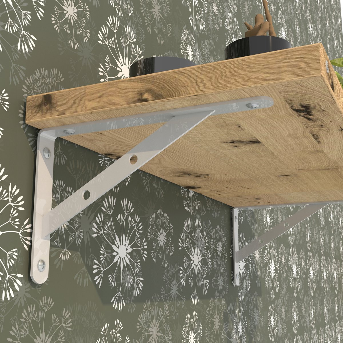 Sterke Witte Plankdrager 40 cm - Robuuste Muurbeugel voor Planken