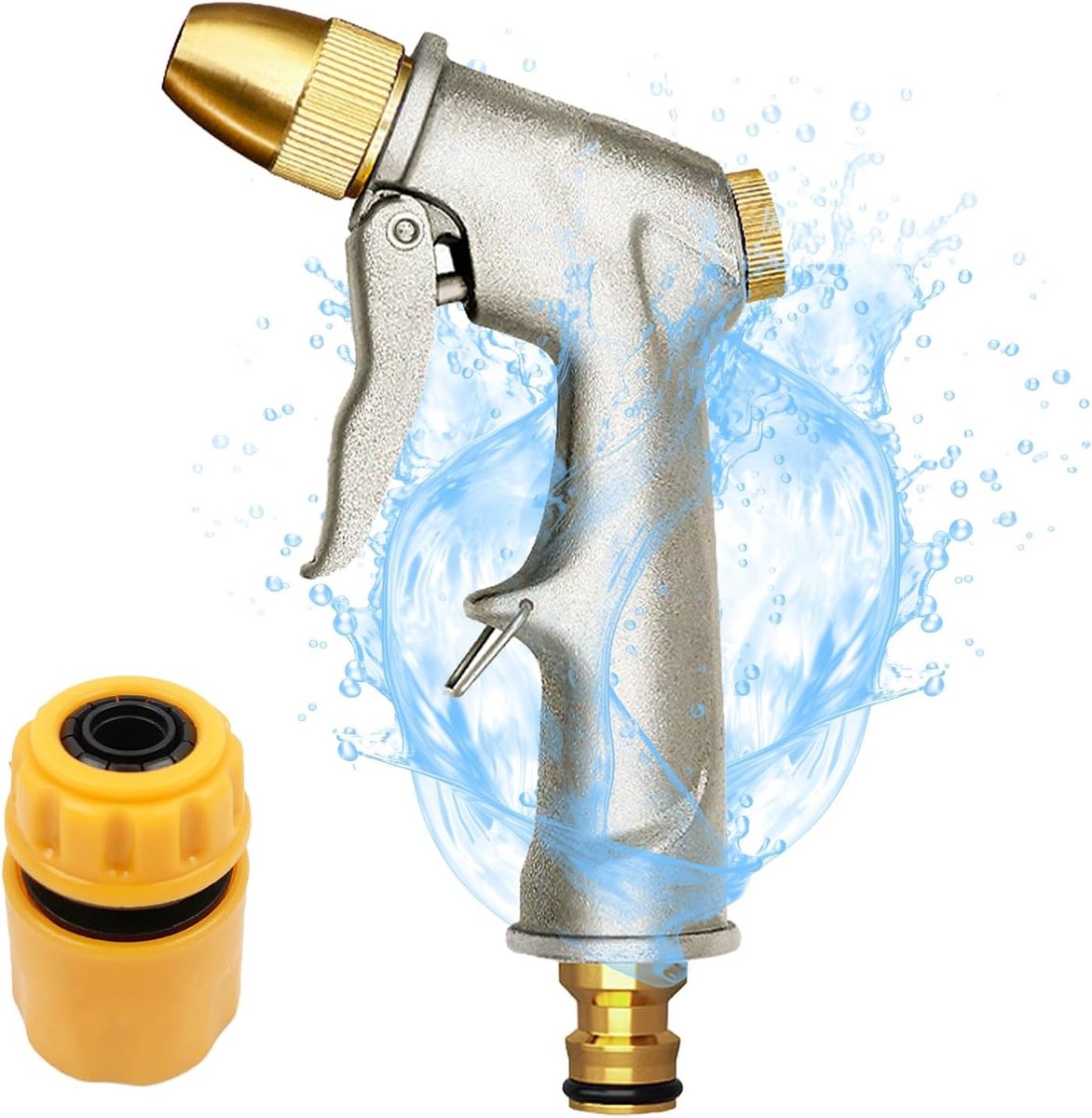Tuinhanddouche - Metaal - 14 cm - Verstelbare Waterstroom - Voor Tuinirrigatie en Autowasstraten