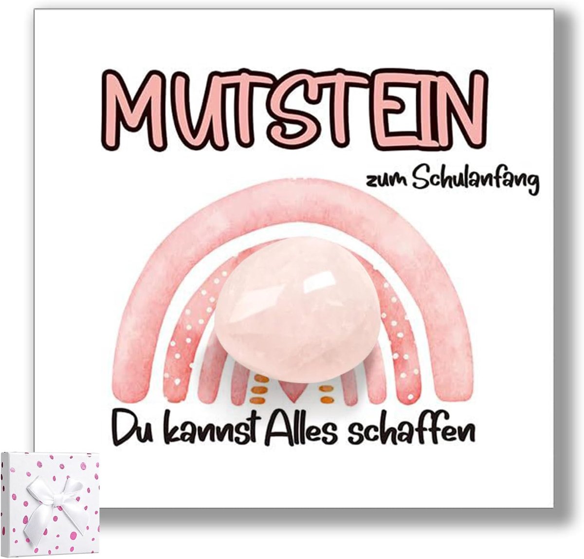 Mutmachstein voor de eerste schooldag, cadeau voor kinderen, gelukssteen met spreuk en kaart, aandenken, eerste - ShopVlot