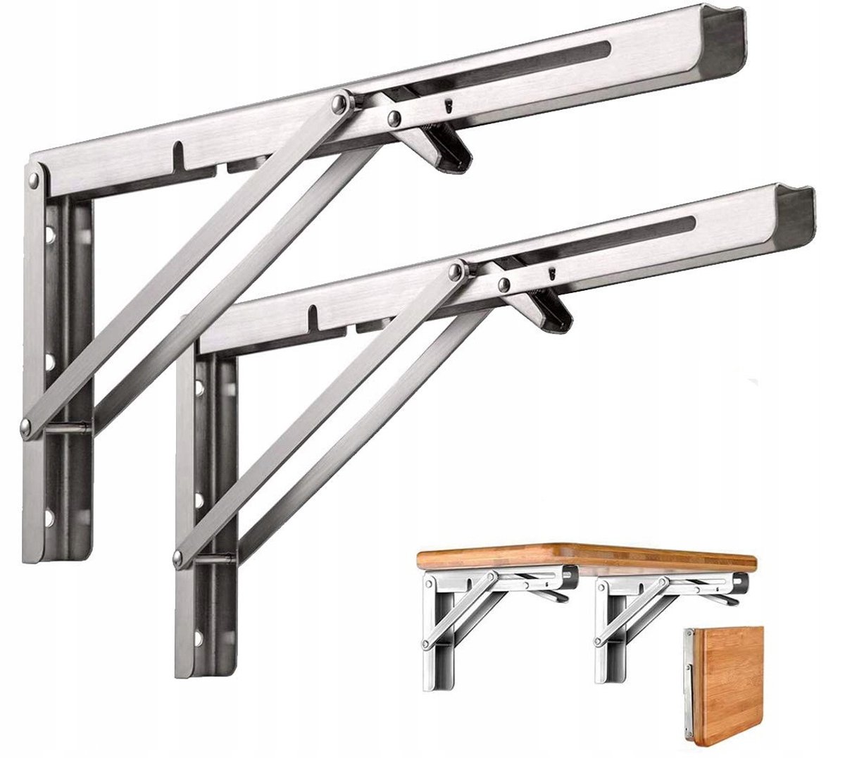 2x Opvouwbare Hoeksteunen voor Planken en Tafels - 150kg Draagvermogen