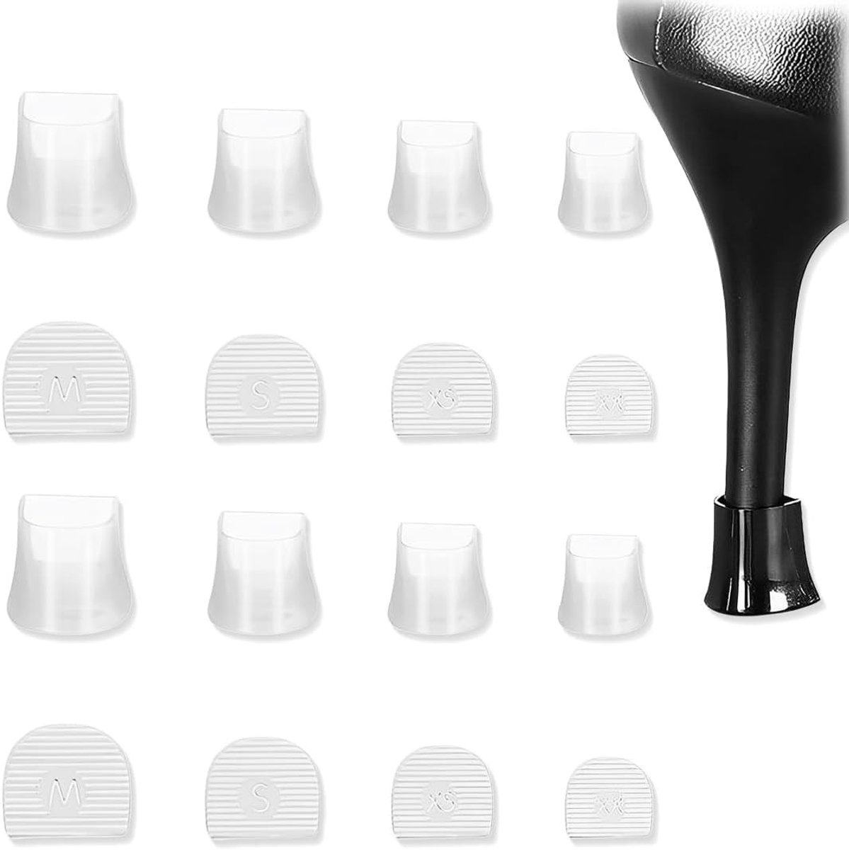 Hakbeschermers naaldhak - Transparant - TPU Kunststof - Set van 8 Paar Hielbeschermers voor Hoge Hakken - Voor Dames
