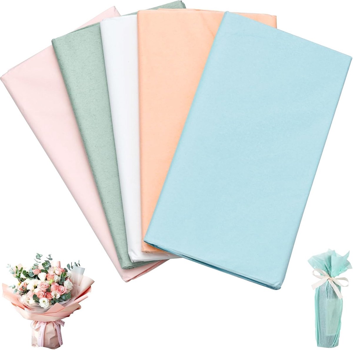 Vellen Zijdepapier - Multicolor - 50 x 70 cm - Glanzend Papier voor Decoreren en Verpakken