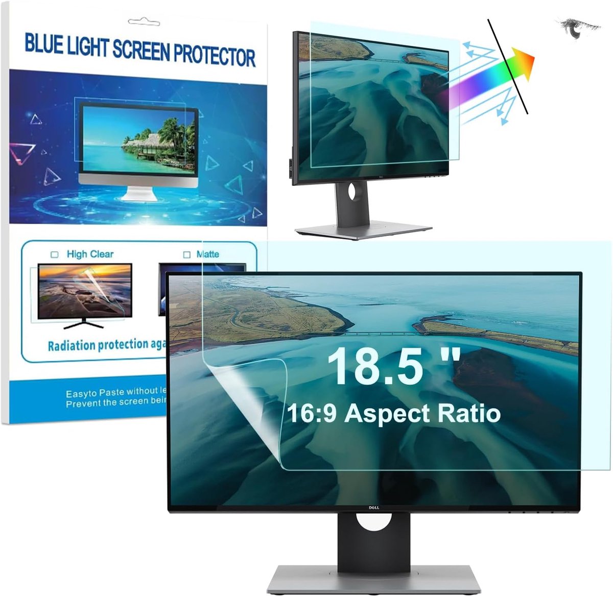 HaruYo 18.5 Inch Computer Monitor Protective Film Anti-Blue Light Filter Glare Protection Matte Screen Protector for - ShopVlot