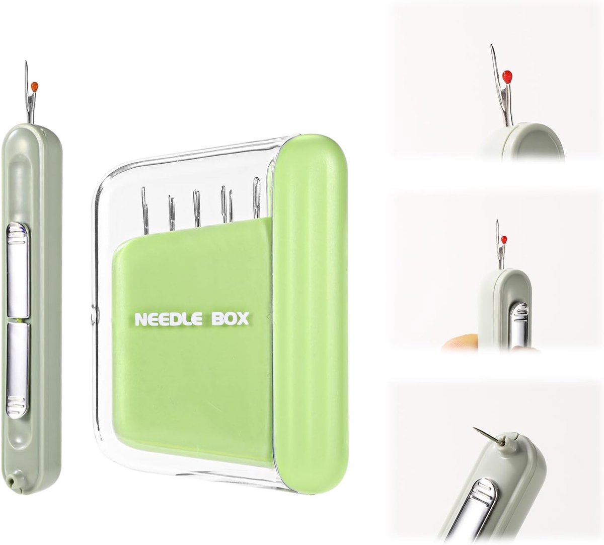 2pcs Plug-In Needle Threading Kit, Thread Threading and Thread Removal Tool with Needle Holder Stretchy Removable - ShopVlot