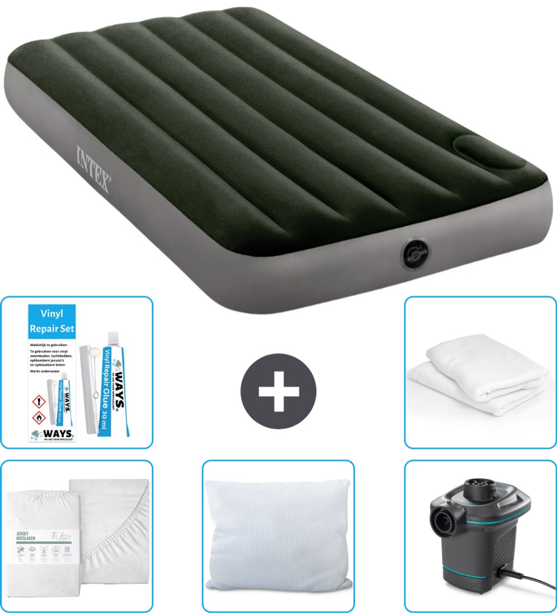 Intex Luchtbed - 1-Persoons - 99 x 191 x 25 cm - Groen - Accessoires CB2