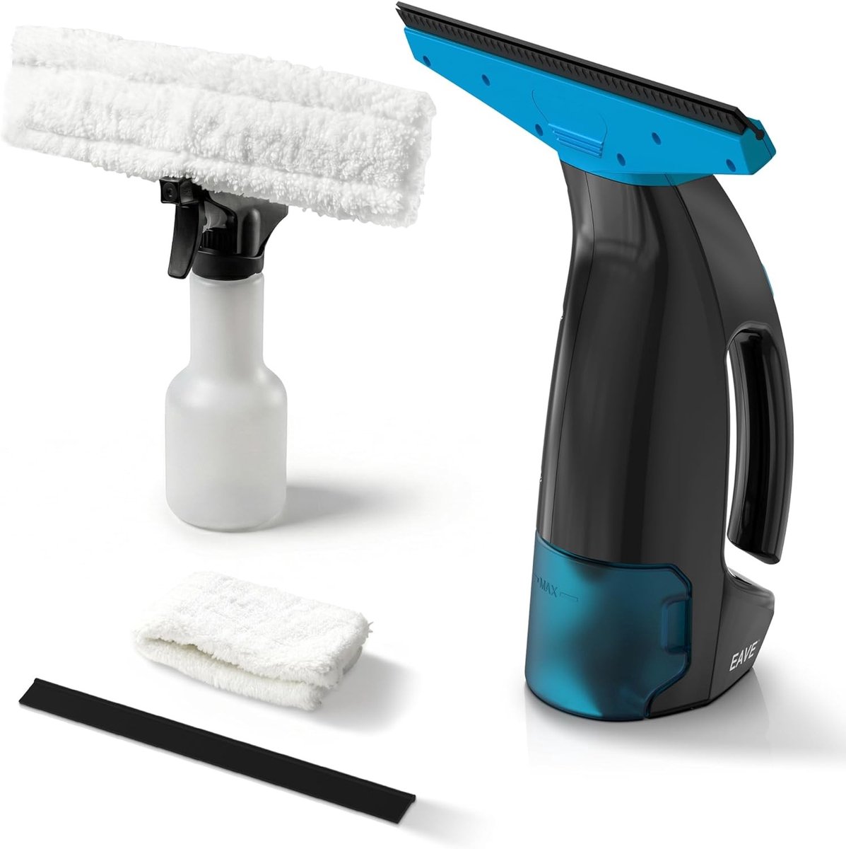Jaloeziereiniger - Blauw - 28 cm Zuigmond - Accu Raamzuiger met 45 Minuten Batterijduur - Voor Ramen en Spiegels