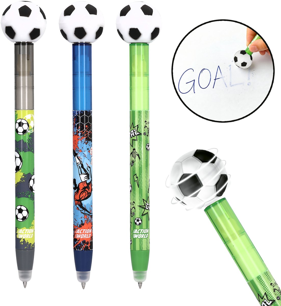 Depesche - Action World uitwisbare gelpen - voetbal - 1 stuk