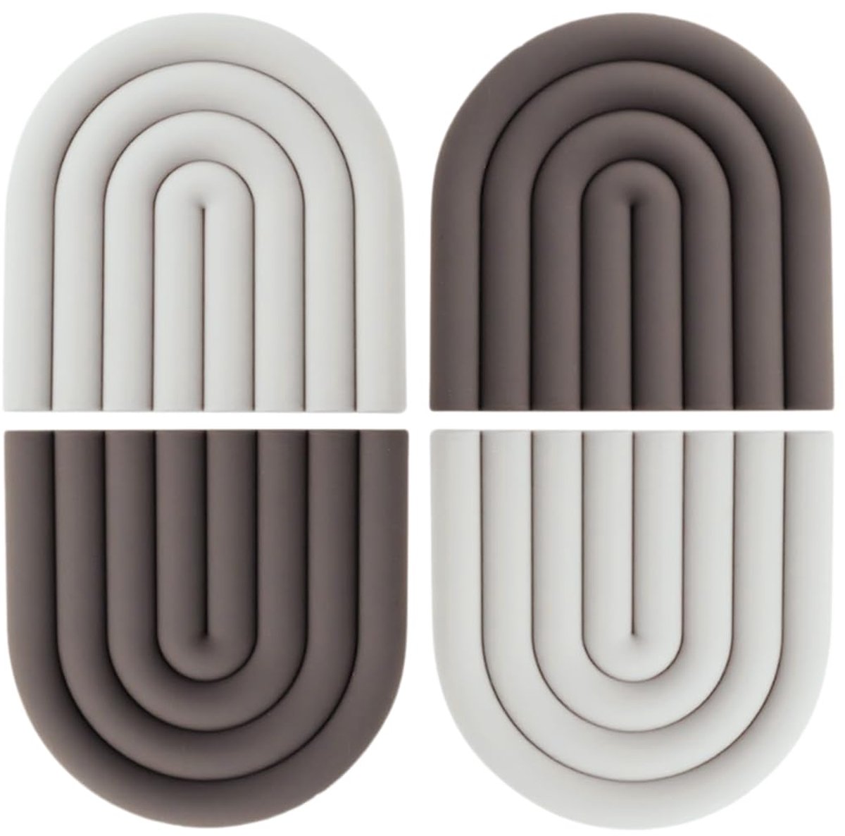 Famanu – Set van 4 afwasbare placemats van siliconen, hittebestendig en antislip, ideaal voor pannen, potten en kopjes