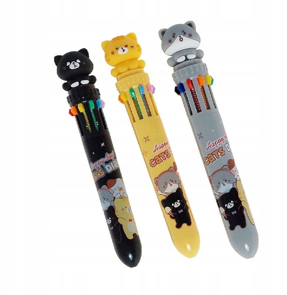Meerkleurige pen "Kattensnoetjes - 2" - 10 kleuren