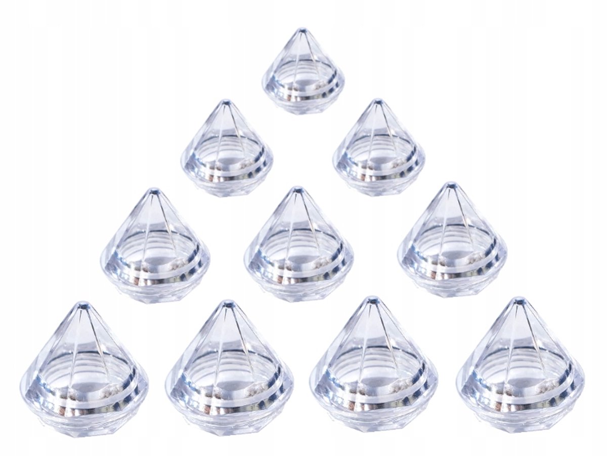50x Transparante Kegelvormige Potjes 5 ml voor Nail Art & Glitter