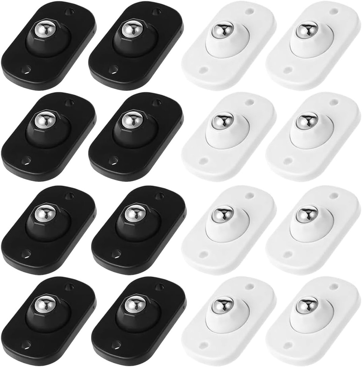16 stuks mini-wielen, zelfklevend, 360° draaibare wielen met roestvrijstalen kern voor keukengerei - ShopVlot