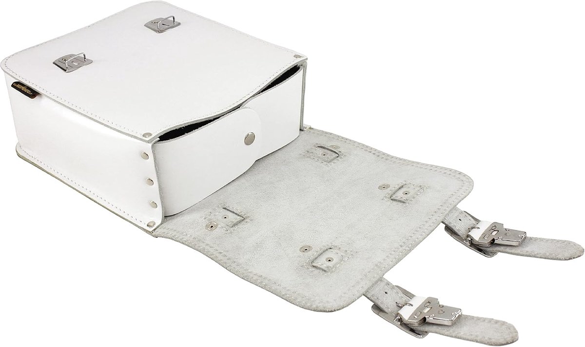 Small leather rear bag with quick release luggage carrier bag pack bag white suitable for Simson Schwalbe Sperber Star - ShopVlot