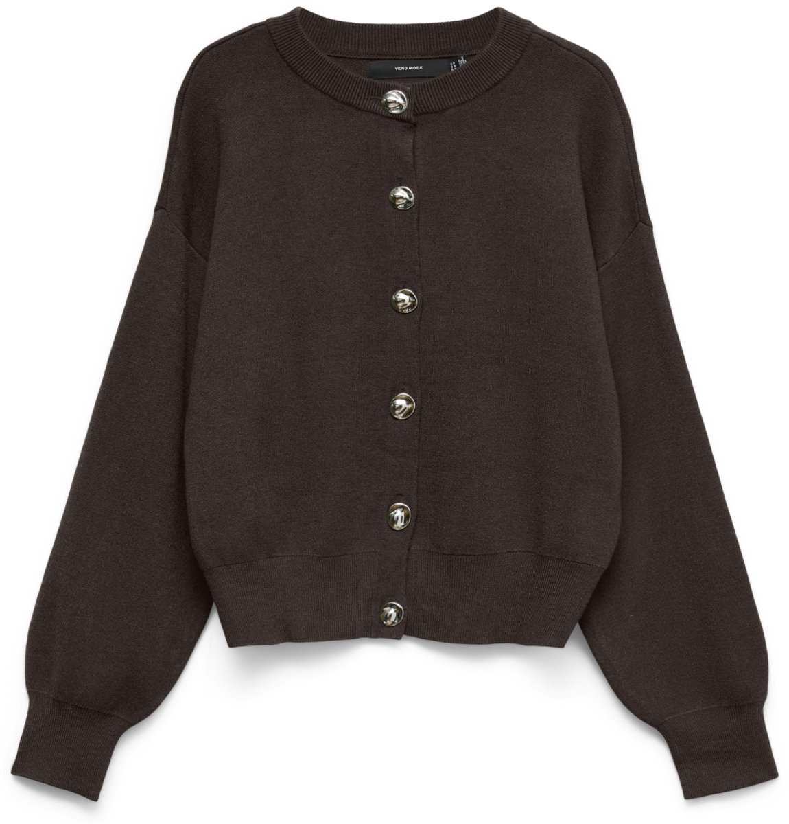 Vero Moda Vest Vmnoella Ls O-neck Cardigan Boo 10347061 Chocolate Torte Dames Maat - XS