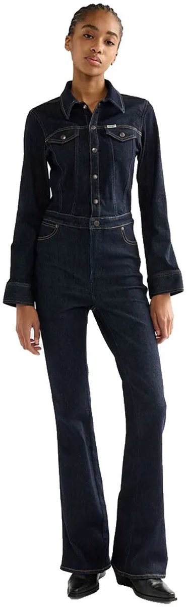Wrangler Montana Coverall Overall Met Lange Mouwen 32 00 Vrouw Dark Stone