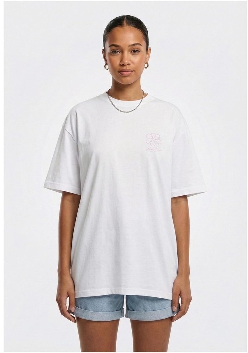 Urban Classics Flower Logo Loose Dames Tshirt XS Wit