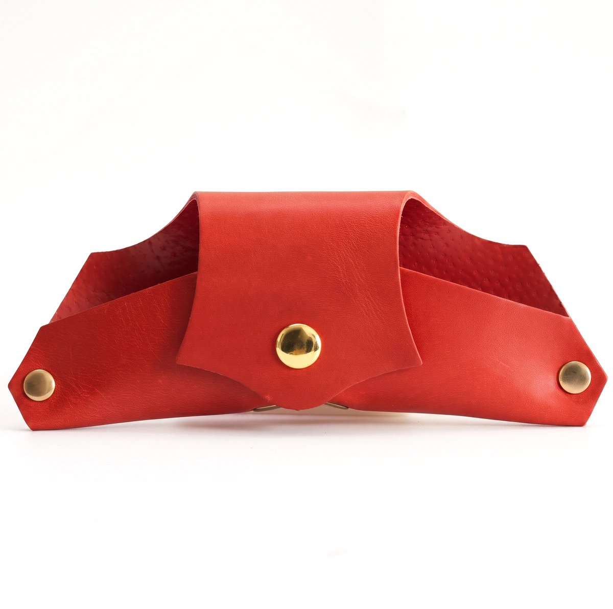 Wildcraft Leren Brillenetui - Rood - Handgemaakt