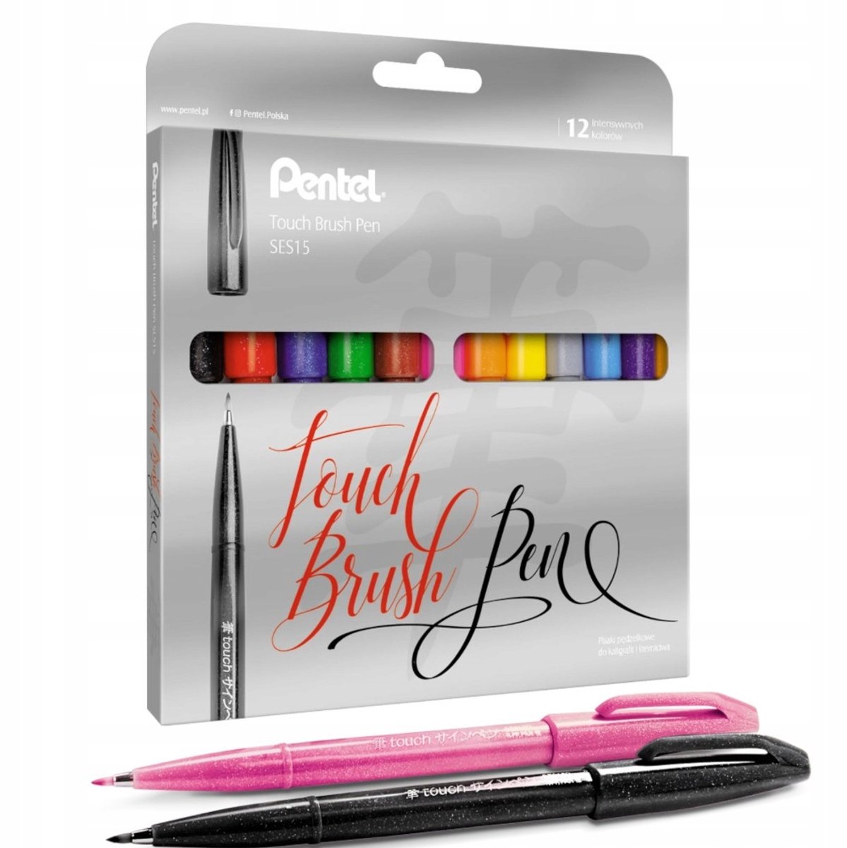 Pentel kalligrafiepenset - 12 flexibele borstelpunten