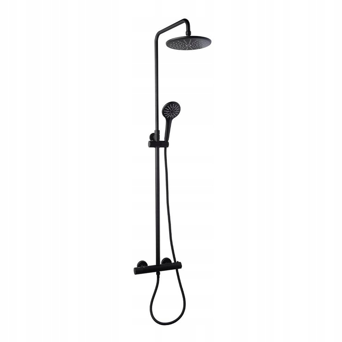 Doucheset Thermostaatkraan Regendouche 23cm Mat Zwart