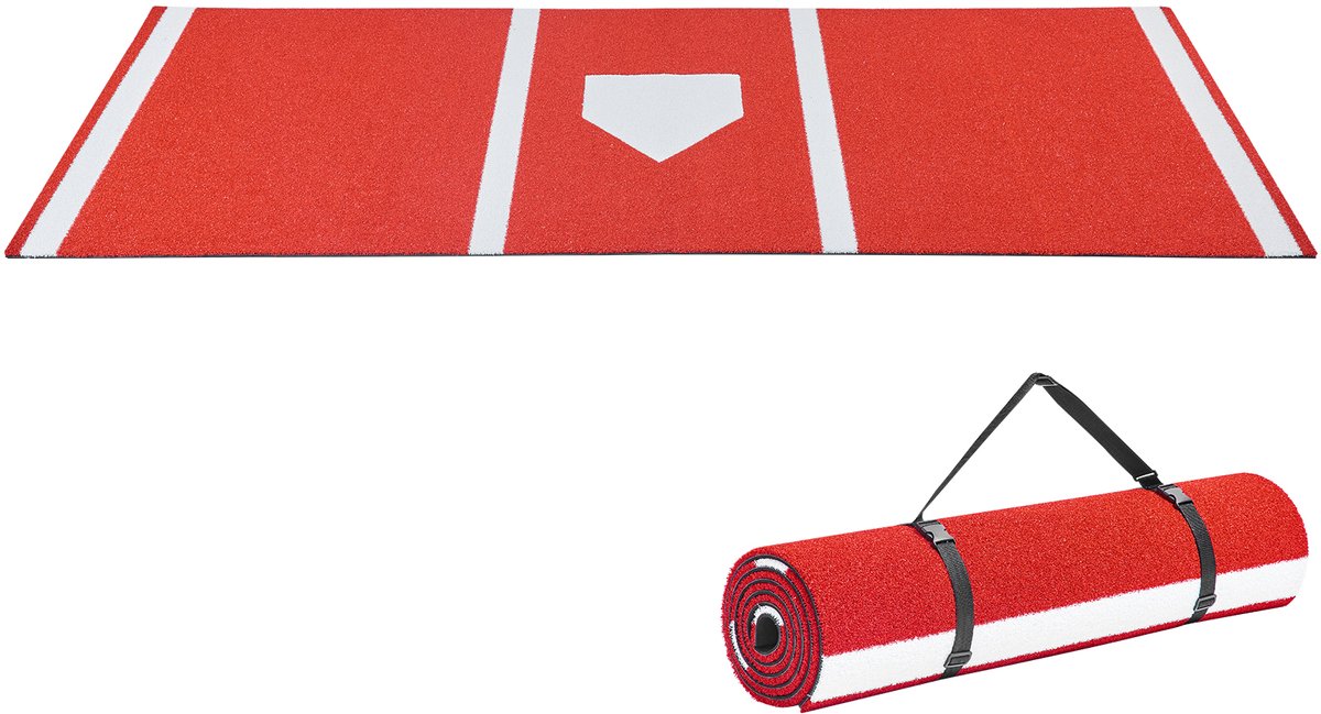 Baseball Trainingsmat voor Slagtechniek Rood 300x116cm Buiten