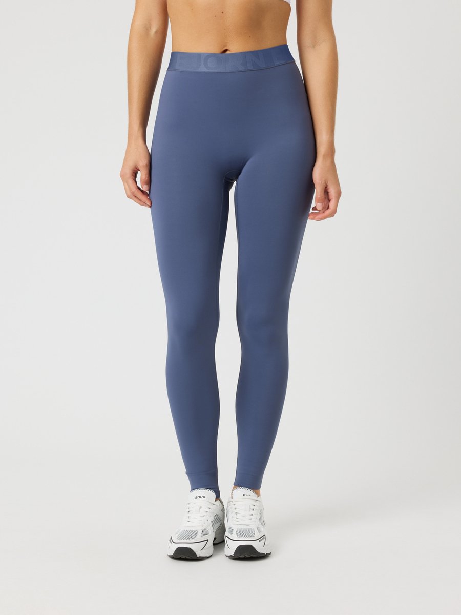 Björn Borg Lange Sportbroek Dames - Sport Tight Vrouwen - Gerecycled Polyester - Nightshadow Blauw - Maat L