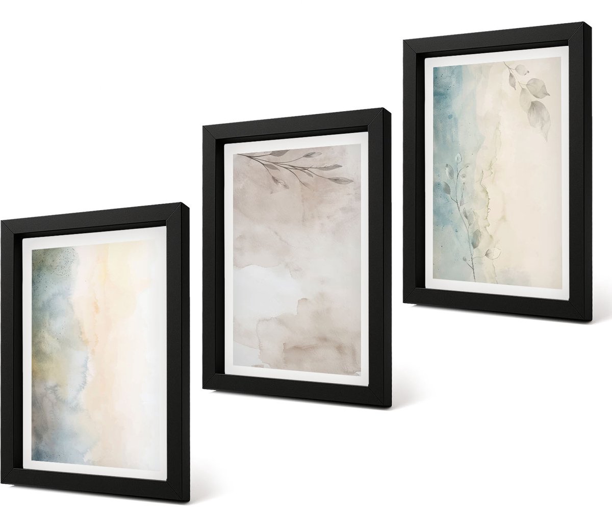 Coloray 4-Delige Schilderij Set - Fijne aquarelkartonnen - 20 x 30 cm - Muurdecoratie - Decoratieve Schilderijen - Wohnzimmer - Moderne Wanddecoratie