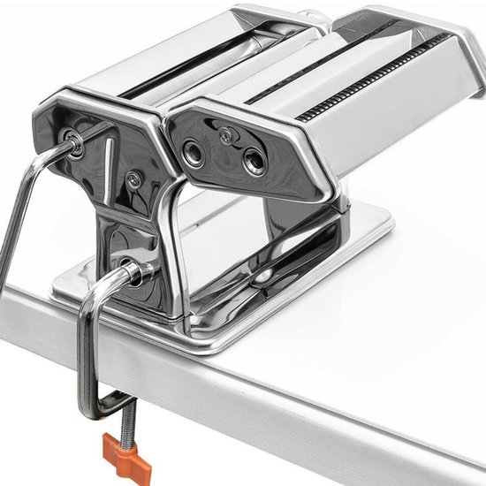 PIPIPOXER Pastamachine - Pastamachine Set -Ravioli, Reginette , Spaghetti & Meer - Verstelbare versnelling - Spaghetti Machine - Keukengerei - Housewarming cadeau - zilver van pipipoxer — afbeelding 3