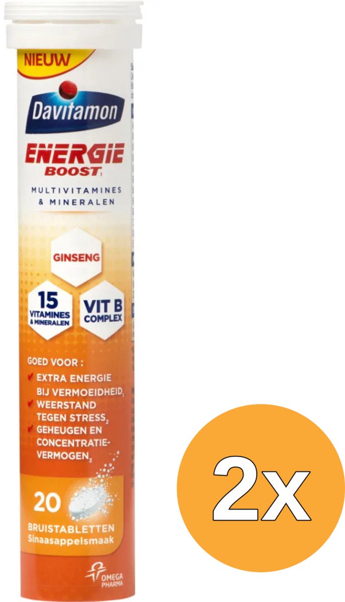 2x Davitamon Energie Boost Ginseng (20 stuks)