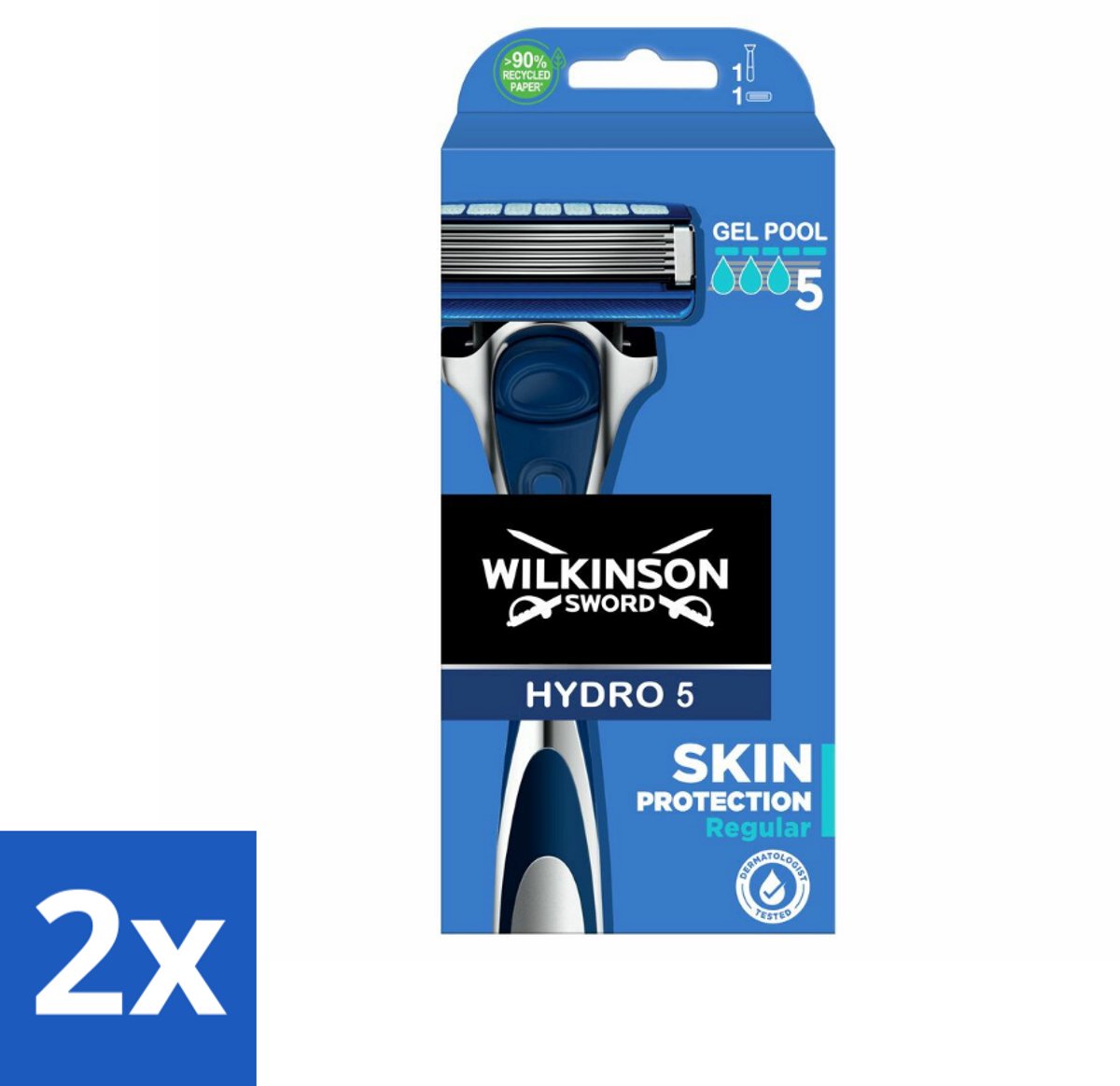 2 x Wilkinson - Navulmesjes - Hydro 5 Skin Protection Scheermes Regular - Comfortabel - 1 mesje - Scheermes - Hydro 5 - Scheermesjes - Hydro 5 Scheermes - Wilkinson Hydro 5