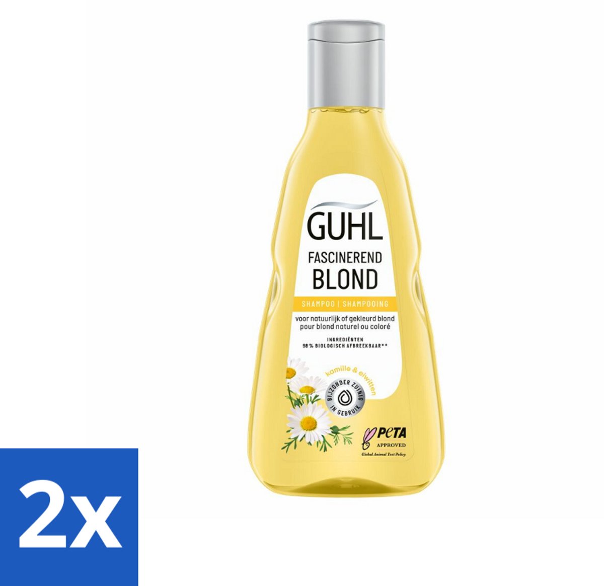 2 x Guhl - Shampoo - Colorshine Blond - 250 ml - Blond Haar - Glans Shampoo - Kleurverzorging - Chardonnay-bes - Blond Shampoo