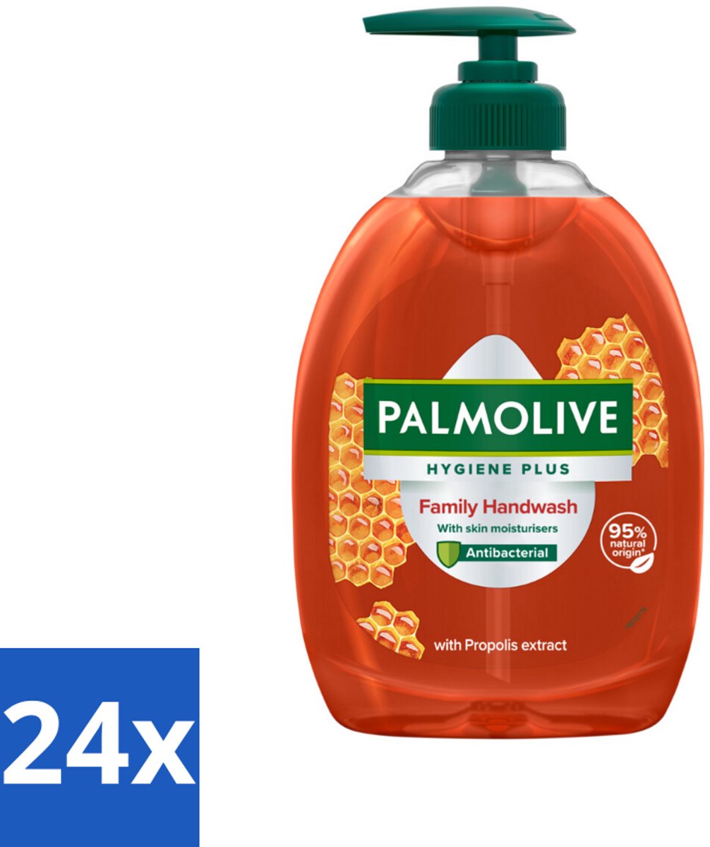 24 x Palmolive - Hygiëne - Handzeep - Antibacterieel & Fris - 500 ml - Antibacteriële Handzeep - Vloeibare Handzeep - Handhygiëne - Propolisextract - Gezinszeep