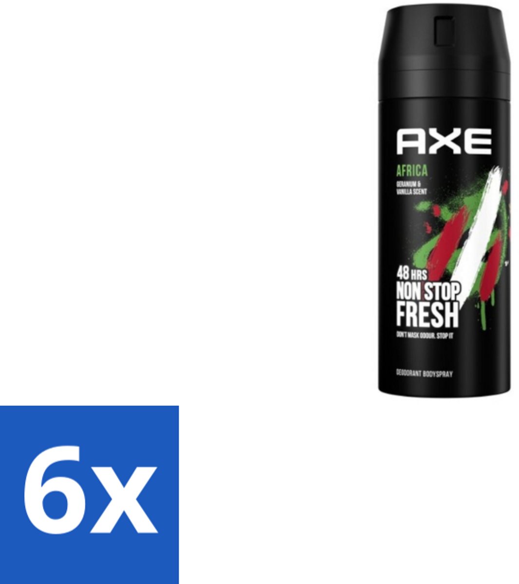 6 x AXE - Deodorant Spray - Africa - Sinaasappel & Sandelhout - Verzorgend - 150 ml - AXE Deodorant - Deodorant Spray - Sinaasappel Geur - Sandelhout Geur - Langdurige Bescherming