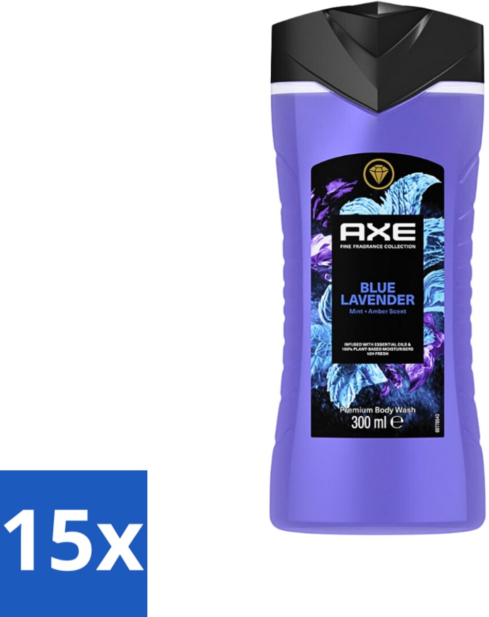 AXE - Douchegel - Blue Lavender - Kalmerend - Premium Geur - 300 ml - Bulkverpakking - 15 stuks