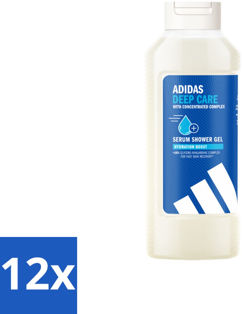 Adidas – Douchegel – Active Skin & Mind Deep Care – 400 ml - Voordeelverpakking - 12 stuks