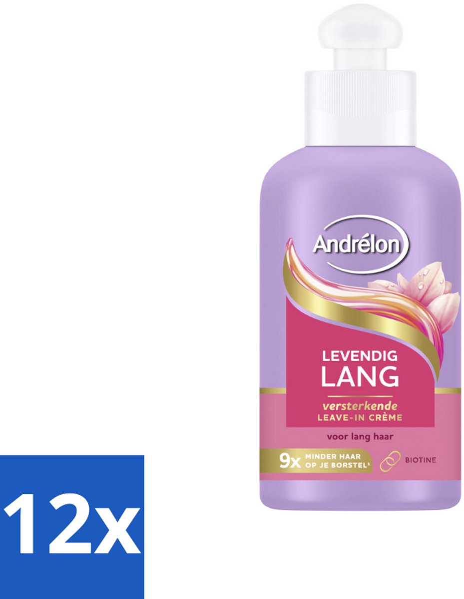 Andrélon – Leave-In Crème – Levendig Lang – 200 ml - Voordeelverpakking - 12 stuks
