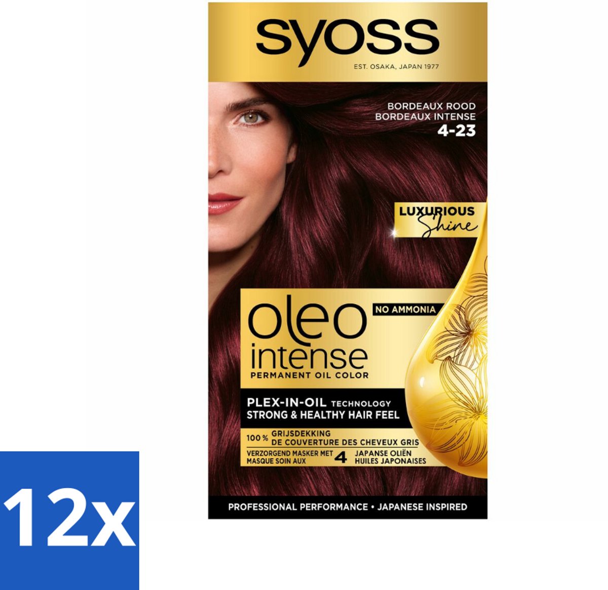Syoss Oleo Intense - Haarverf - 4-23 - Bordeaux Rood - 115ml x 12