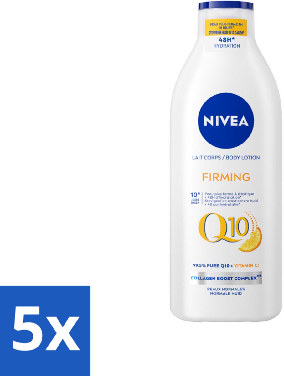 Nivea - Q10 - Verstevigende Bodylotion - Vitamine C - 48 uur Hydratatie - Voor Normale Huid - 400 ml - Bulkverpakking - 5 stuks