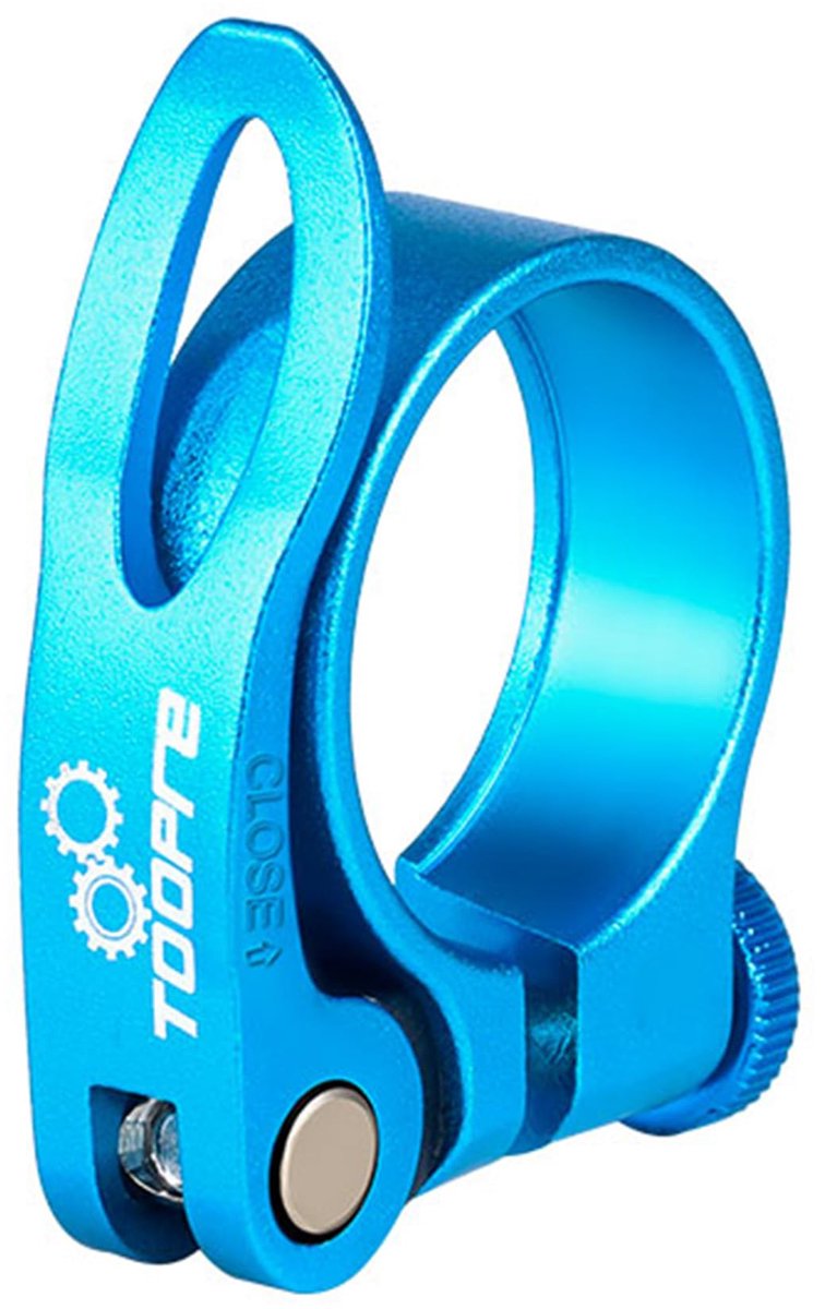 fietszadelklem snelspanner 31,8mm - blauw - stevige klemring - eenvoudig te installeren - ShopVlot