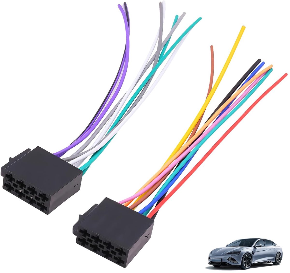 Car radio ISO connector 8 pin - universele radio adapter - 16-pins aansluiting - snelle en veilige installatie - ShopVlot