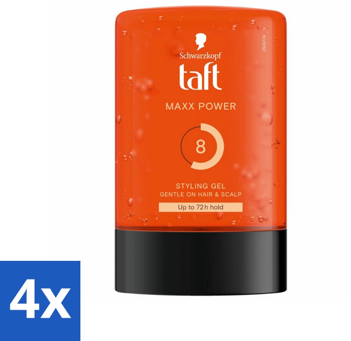 4 x Taft - Maxx Power 8 - Styling Gel - Langdurige fixatie - 300 ml - Haar Gel - Styling Gel - Taft Gel - Sterke Hold - Langdurige Fixatie