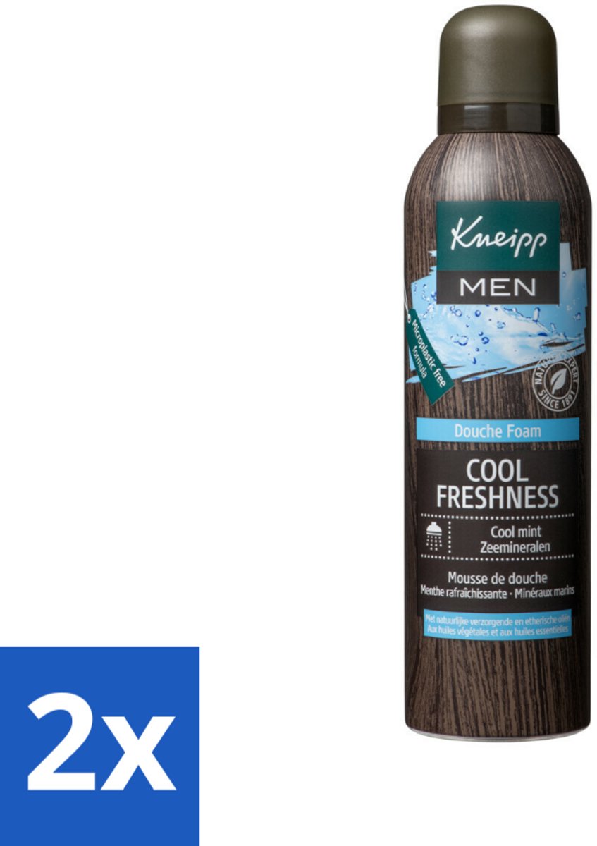 2 x Kneipp - Douche schuim - Men Cool Freshness - Frisse geur - 200 ml - Douche Foam - Mannen - Verfrissend - Munt - Jojoba