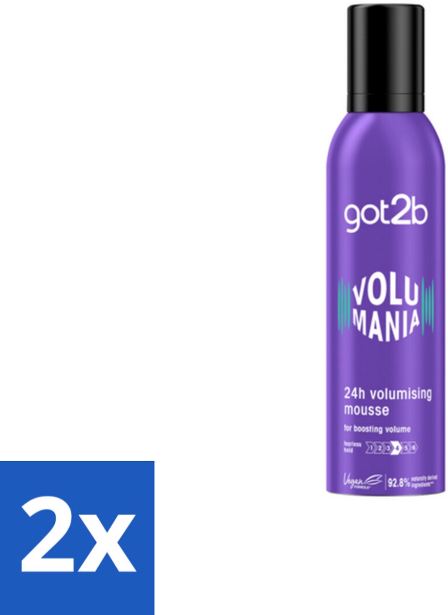 2 x Got2B - Volumemousse - Volumania 24H - 250 ml - Haar Volume - Haarkleur - Haarkleuring - Haarkleuring - Haarkleur