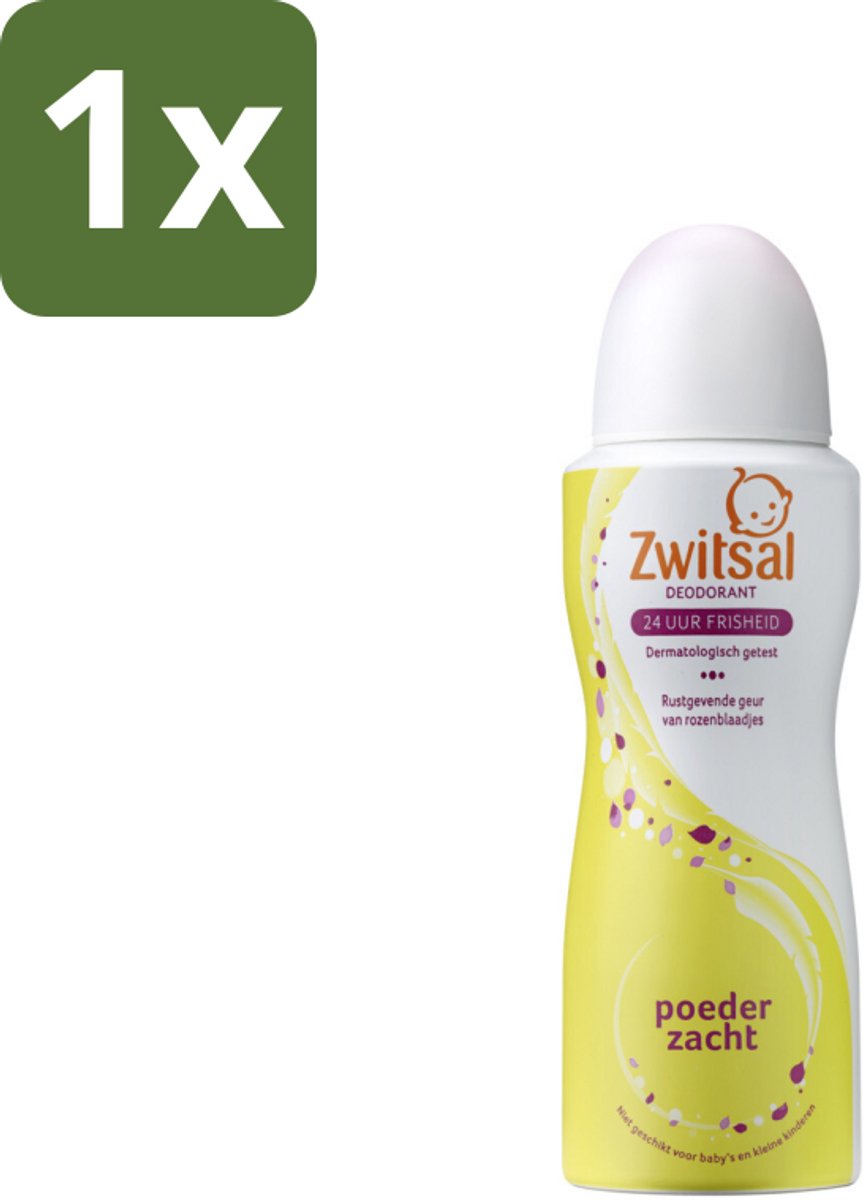 1 x Zwitsal - Deodorant - Poederzacht - Voor Volwassenen - 100 ml - Zwitsal Deodorant Spray Soft - Poederzacht - Deodorant Spray - Geur - Anti-zweet