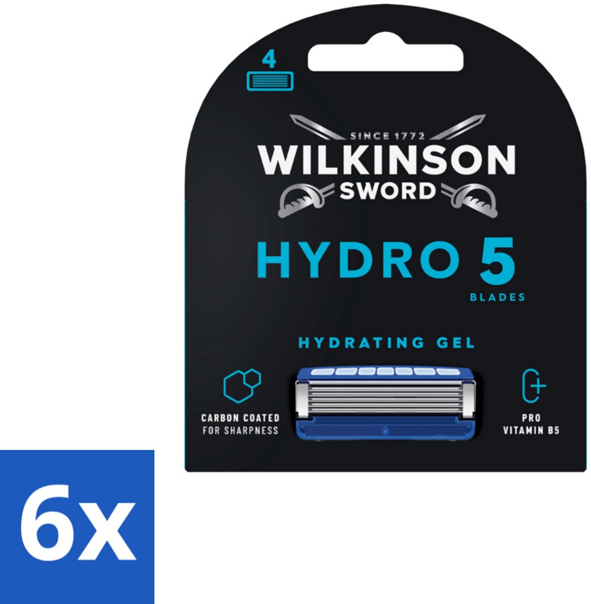 6 x Wilkinson Sword - Navulmesjes - Hydro 5 Skin Protection - Beschermend - 4 mesjes - Scheermes - Scheermesjes - Hydro 5 - Wilkinson Sword - Scheermes Voor Mannen