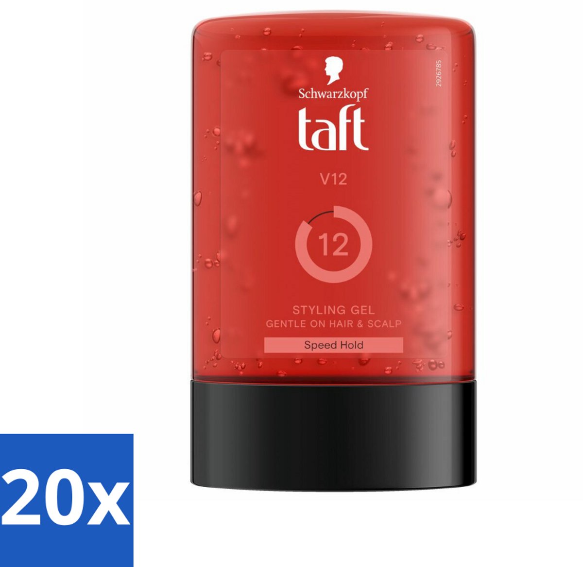 20 x Taft - V12 - Styling Gel - Supersnelle hold - 300 ml - Styling Gel - Snel Droging - Hold 12/15 - Vegan Styling Gel - Alcoholvrij Styling Gel