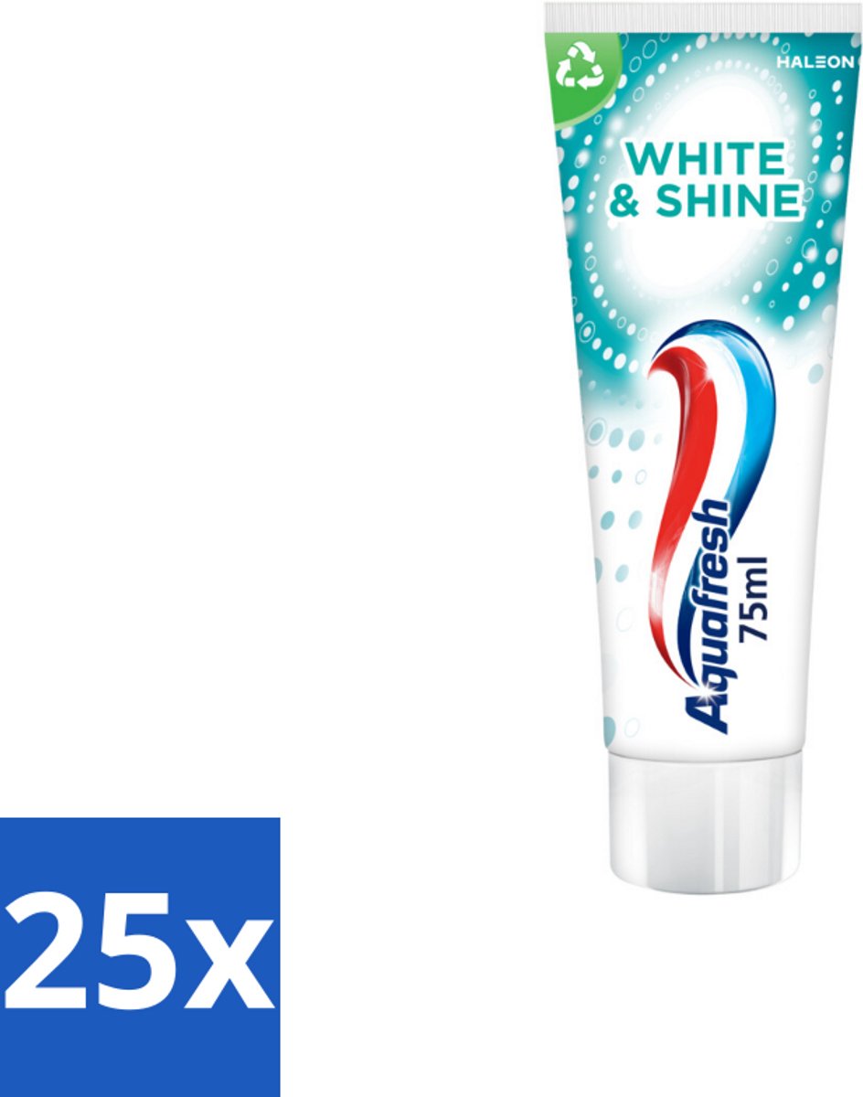 25 x Aquafresh White & Shine - Whitening Tandpasta - 75 ml - Witte Tanden - Tanden Reinigen - Tanden Glans - Tanden Verlichten - Tanden Beschermen