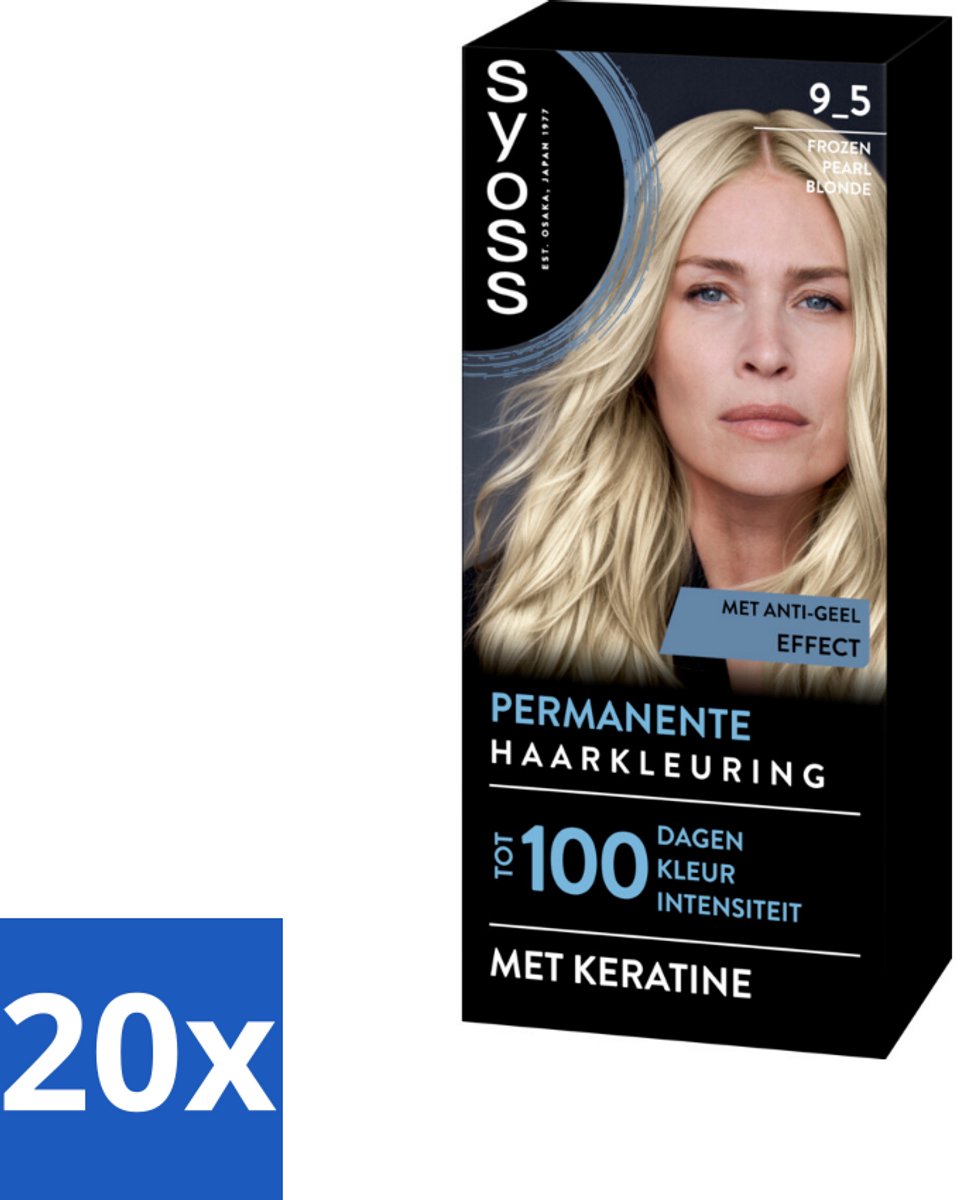 20 x SYOSS - Coloration 9-5 Frozen Pearl Blonde - Haarverf - Grijsdekking - Vermindert Haarbreuk - Haarverf - Permanente Haarkleuring - Grijsdekking - Haarverf 9-5 - Keratine