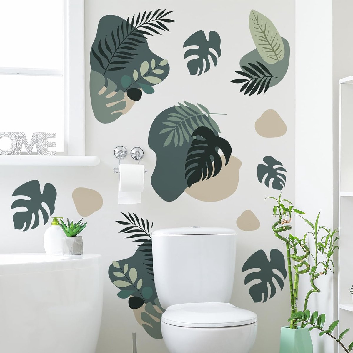 Muursticker bladeren XXL - zelfklevend - moderne wanddecoratie - stijlvol voor woonkamer - ShopVlot
